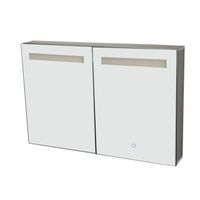 Best Design Aluma spiegelkast 90x60x13.5cm met LED verlichting en softclose aluminium 3803680