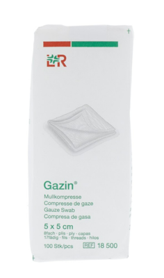 Lohmann & Rauscher Gazin Gaaskompressen 5x5cm Lohmann & Rauscher Gazin Gaaskompressen 5x5cm
