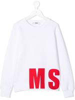 MSGM Kids sweat à logo imprimé - Blanc