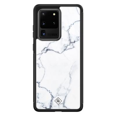 Samsung Galaxy S20 Ultra glazen hardcase - Marmer grijs