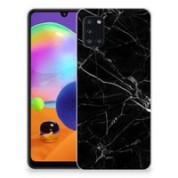 Samsung Galaxy A31 TPU Siliconen Hoesje Marmer Zwart - Origineel Cadeau Vader