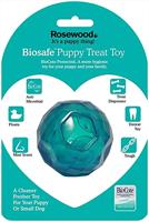 Rosewood Stoer puppy speelgoed bal vormige traktatie dispenser hond speelgoed voor kleine honden en puppy's gemaakt van taai materiaal, mint geurend, blauw