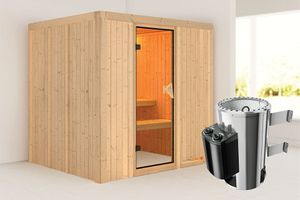 Karibu | Daria Sauna | Bronzeglas Deur | Kachel 3,6 kW Geïntegreerde Bediening