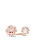 David Morris bague en or rose 18ct pavée de diamants - thumbnail