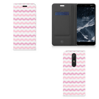 Nokia 5.1 (2018) Hoesje met Magneet Waves Roze