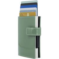 Ögon kaarthouder Cascade Snap 7 x 2,2 cm leer/aluminium groen