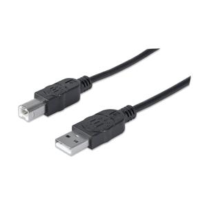 Manhattan USB-kabel USB 2.0 USB-A stekker, USB-B stekker 5.00 m Zwart 337779