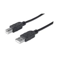 Manhattan USB-kabel USB 2.0 USB-A stekker, USB-B stekker 5.00 m Zwart 337779 - thumbnail