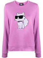 Karl Lagerfeld sweat à motif Ikonik 2.0 brodé - Violet - thumbnail