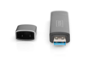 Digitus DA-70886 geheugenkaartlezer USB 3.2 Gen 1 (3.1 Gen 1) Type-A/Type-C Aluminium