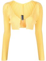 Jacquemus cardigan crop Pralù à plaque logo - Jaune