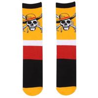 One Piece Crossbones sokken voor volwassenen, uniseks, Geel/Zwart/Wit/Rood, Small-Medium