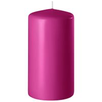 1x Fuchsia roze cilinderkaars/stompkaars 6 x 10 cm 36 branduren