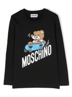 Moschino Kids t-shirt à logo imprimé - Noir