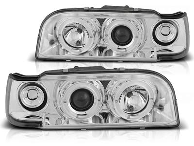 Tuning-Tec Koplampen dual halo rims VOLVO 850 92-12 96 ANGEL EYES CHROOM