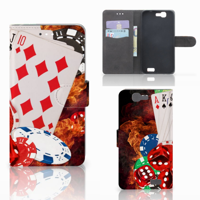 Huawei Ascend G7 Wallet Case met Pasjes Casino