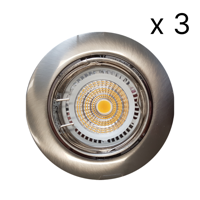 NJOY verlichtingsset met 3 LED spots 81mm 5W rvs look