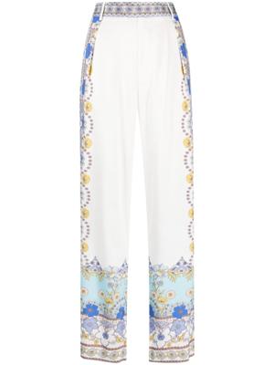 Hale Bob Broek met bloemenprint - Wit