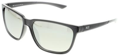 H.I.S zonnebril ​​​​gepolariseerd rechthoekig cat. 3. zwart/zilver