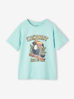 Jongensshirt met leuk dierenmotief turquoiseblauw - thumbnail