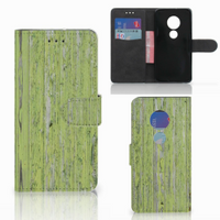 Motorola Moto G7 Play Book Style Case Green Wood - thumbnail