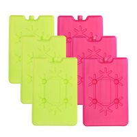 Voordeelset van 6x koelelementen groen/roze 200 ML en 11 x 16 cm