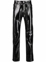 Courrèges pantalon droit à effet de brillance - Noir