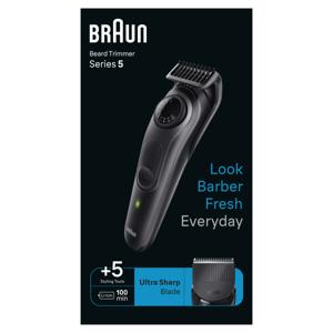 Braun BeardTrimmer 5 Baardtrimmer Series 5 BT5420, Trimmer Voor Heren met Stylingtools en 100 Minuten Gebruiksduur