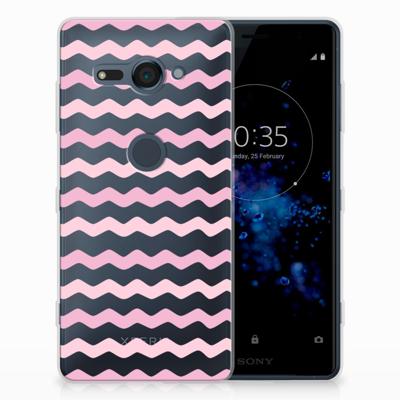 Sony Xperia XZ2 Compact TPU bumper Waves Roze