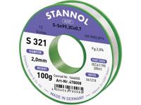 Stannol S321 2,0% 2,0MM SN99,3CU0,7 CD 100G Soldeertin, loodvrij Loodvrij, Spoel Sn99,3Cu0,7 ORH1 100 g 2 mm