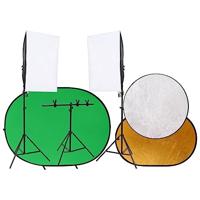 vidaXL Fotostudioset met lichtset, achtergrondscherm en reflector