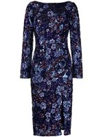 Marchesa Notte robe mi-longue brodée de sequins - Bleu - thumbnail