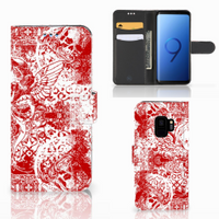 Telefoonhoesje met Naam Samsung Galaxy S9 Angel Skull Rood