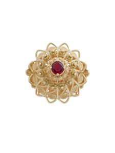 Dolce & Gabbana bague Pizzo en or jaune 18ct ornée de rhodolite et de grenat