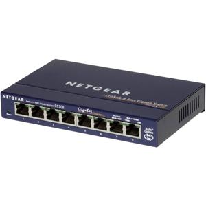 NETGEAR ProSAFE Unmanaged Switch - GS108GE - Desktop - 8 Gigabit Ethernet poorten 10/100/1000 Mbps