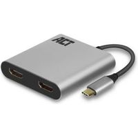 ACT USB-C naar HDMI Dual monitor MST female adapter 4K