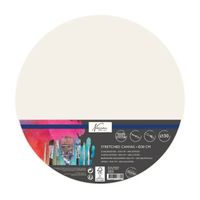 Canvas schilderij doek/paneel - schilderdoeken - rond - wit - D30 cm   -