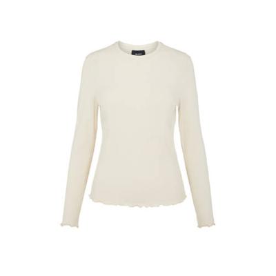 OBJECT top lange mouw met ruches detail OBJJAMIE ecru