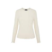OBJECT top lange mouw met ruches detail OBJJAMIE ecru