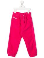 Diesel Kids pantalon en velours côtelé à taille à lien de resserrage - Rose