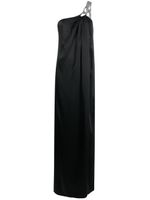 Stella McCartney robe longue asymétrique à ornements en cristal - Noir