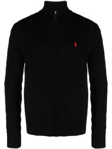 Polo Ralph Lauren cardigan en maille torsadée à fermeture zippée - Noir