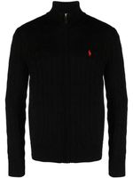 Polo Ralph Lauren cardigan en maille torsadée à fermeture zippée - Noir