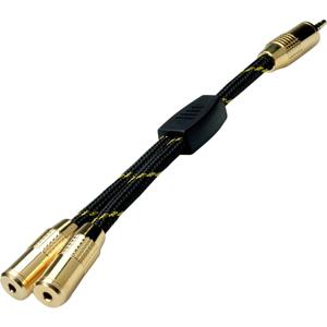 ROLINE 11.09.4213 audio kabel 0,15 m 3.5mm 2 x 3.5mm Zwart, Goud