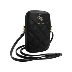 Guess Quilted 4G Metal Logo Telefoontas met Verstelbare Riem - Zwart