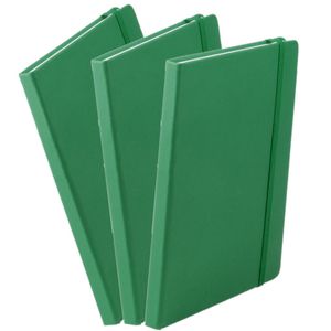 Set van 5x stuks luxe schriftjes/notitieboekjes groen met elastiek A5 formaat