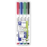 Staedtler Lumocolor whiteboard pen 301 301 WP4 Whiteboardmarker Zwart, Rood, Blauw, Groen 4 stuk(s)