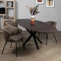 Eettafel Lissabon Bruin Ovaal 240cm - Giga Meubel