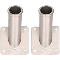 2x stuks vlaggenstokhouders / vlaggenhouders aluminium voor vlaggen tot 32 mm