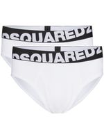 DSQUARED2 lot de deux slips à bande logo - Blanc